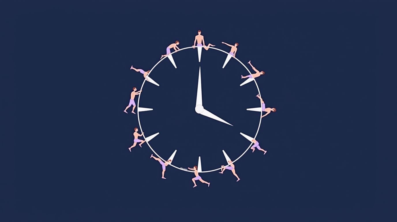 Hourly micro-break schedule with two minute movement snacks for desk workers