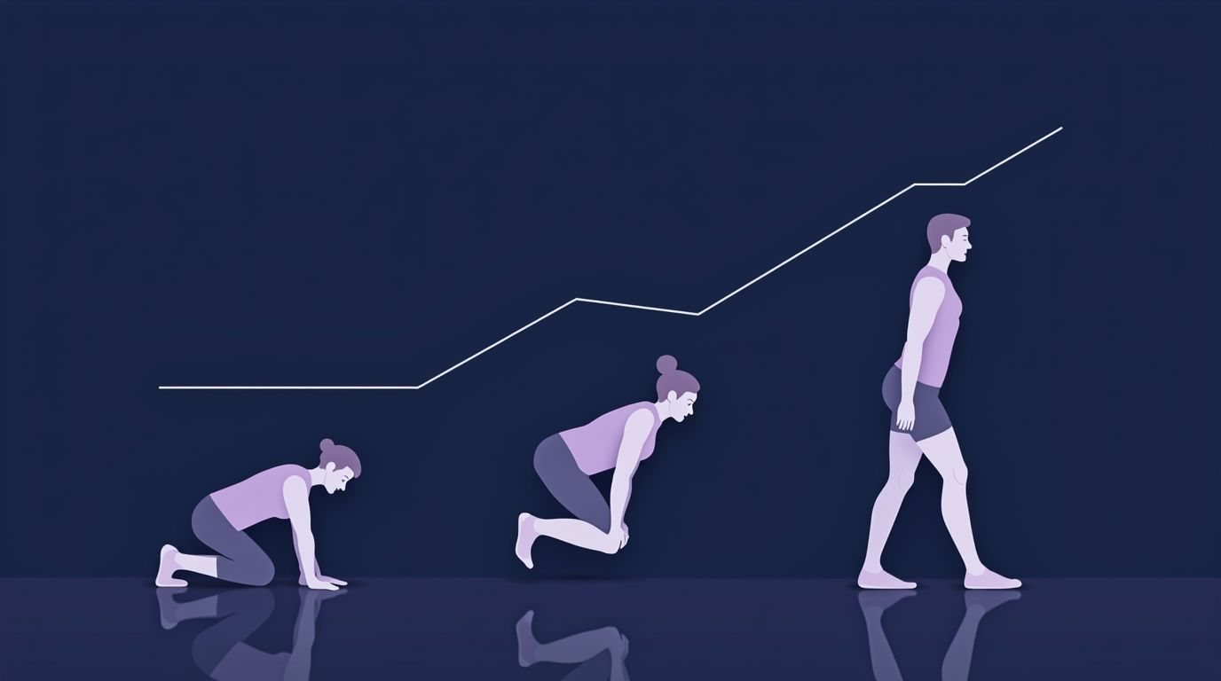 Glute exercise progression from bridge to lunge to single-leg work