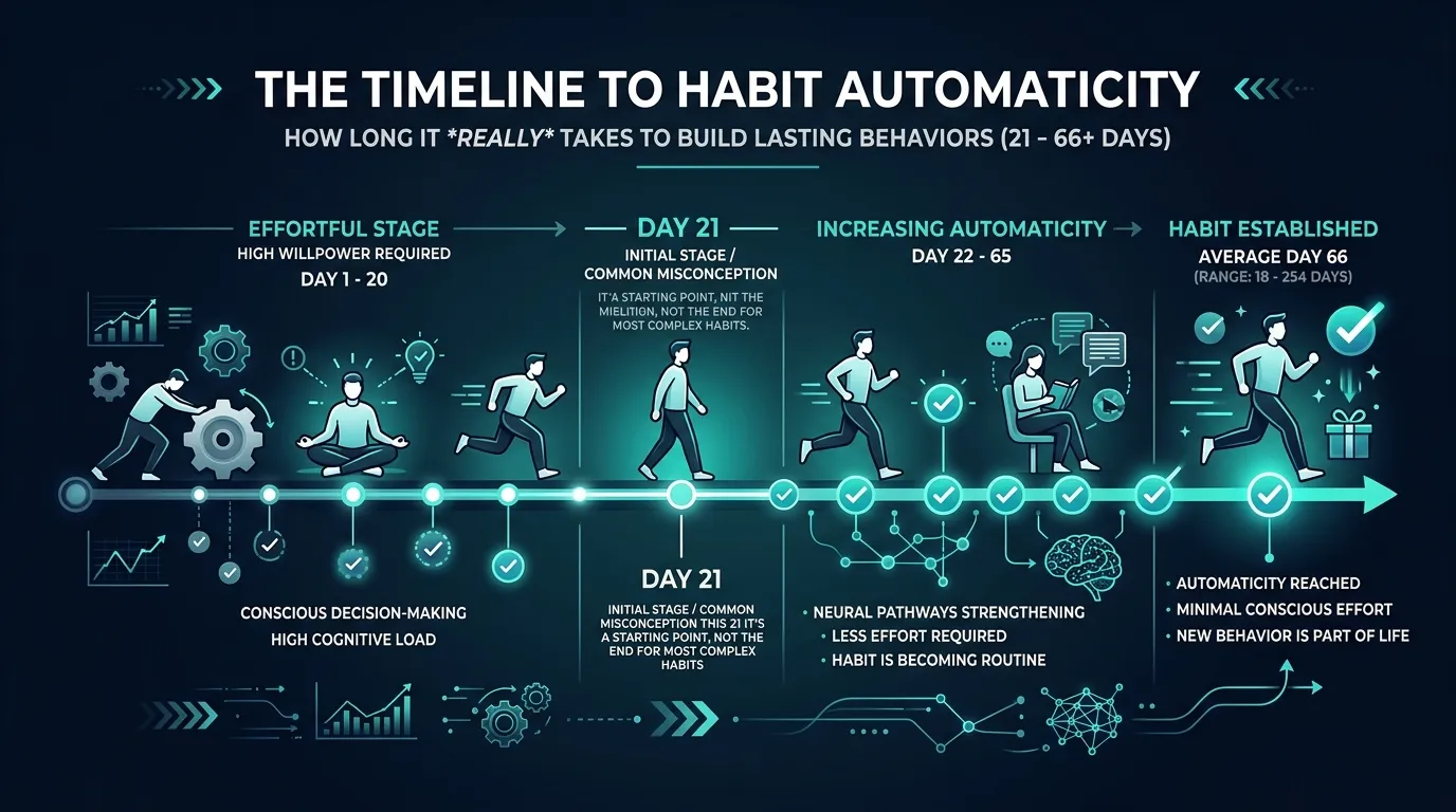 Habit Loop Formation Timeline — visual guide for the The Reward Phase: The Missing Piece section