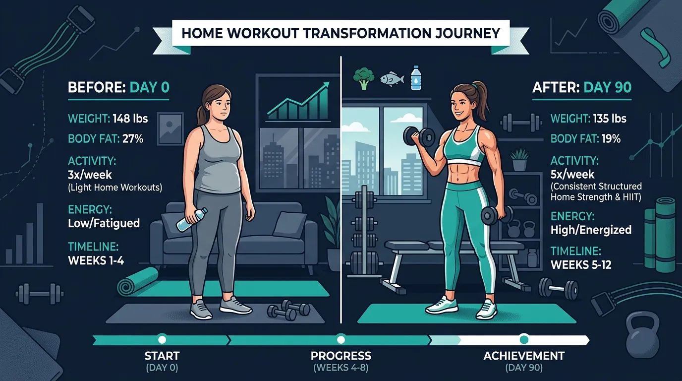 Home Workout Transformation — visual guide for the Programming Principles for Home Training section
