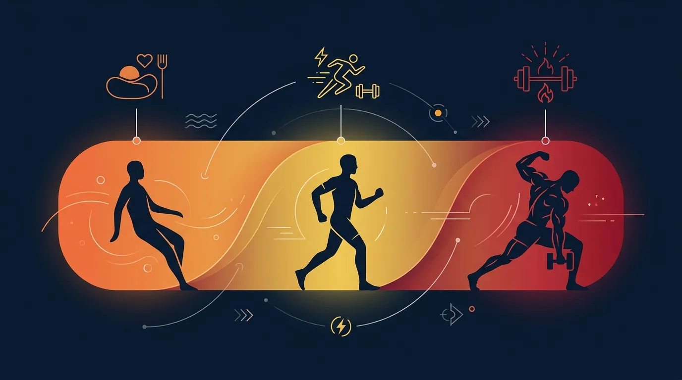 Editorial illustration showing daily protein targets in grams per kilogram of body weight across sedentary, active, and lean-cutting populations
