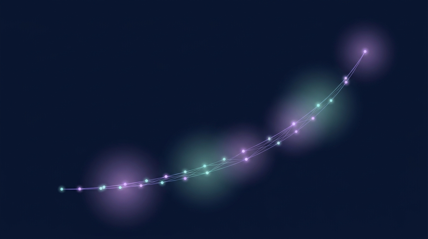 Conceptual illustration showing small consistent actions compounding into meaningful long-term change over time