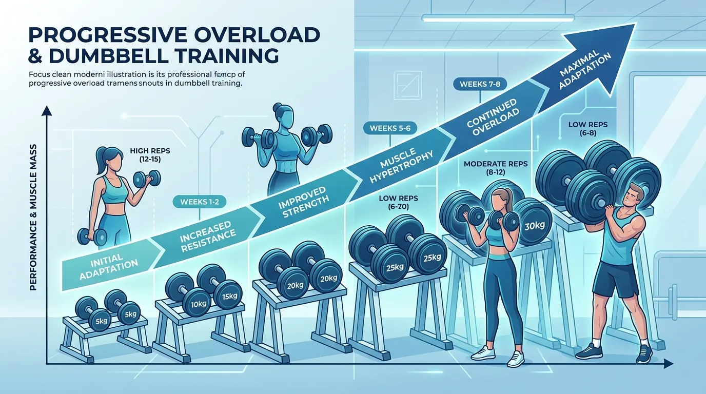 Dumbbell Progressive Overload Tracking — visual guide for the The Rankings section