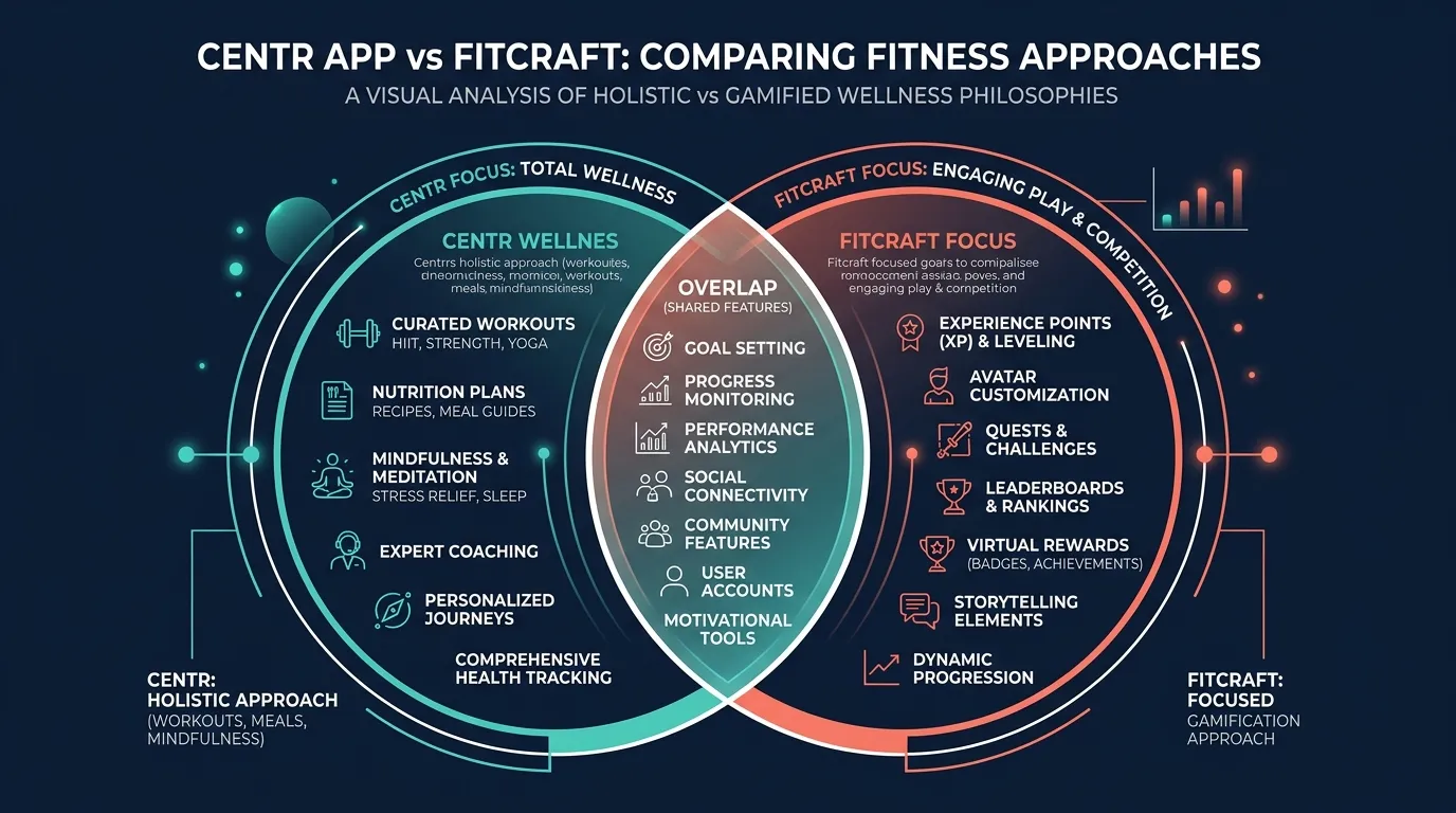 Fitcraft Vs Centr Holistic Vs Gamified — visual guide for the Where FitCraft Wins section