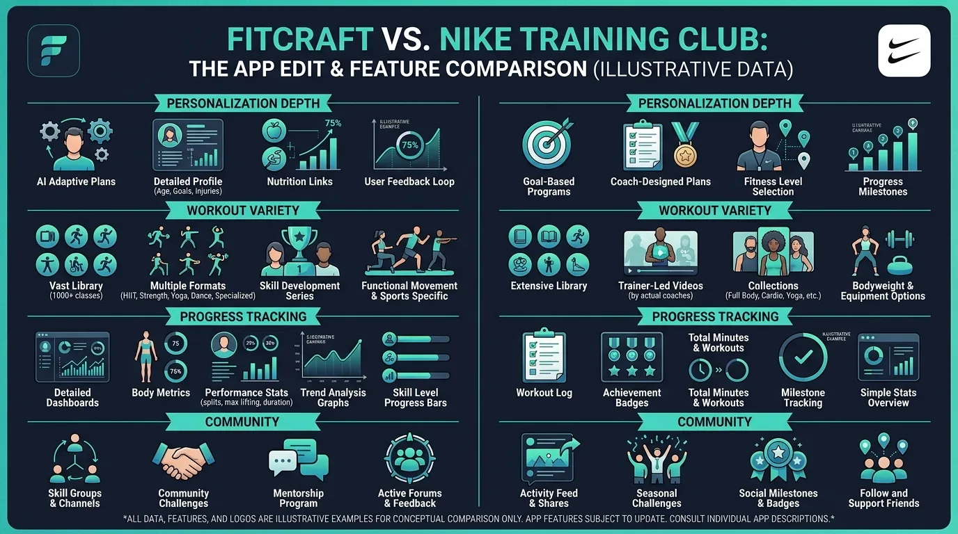 Fitcraft Vs Nike Feature Breakdown — from FitCraft vs Nike Training Club: Which Fitness App Is Right for You?