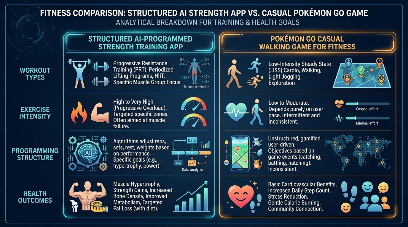 Fitcraft Vs Pokemon Go Features — visual guide for the Both Use Games to Get You Moving — But the Approach Is Fundamentally Different section