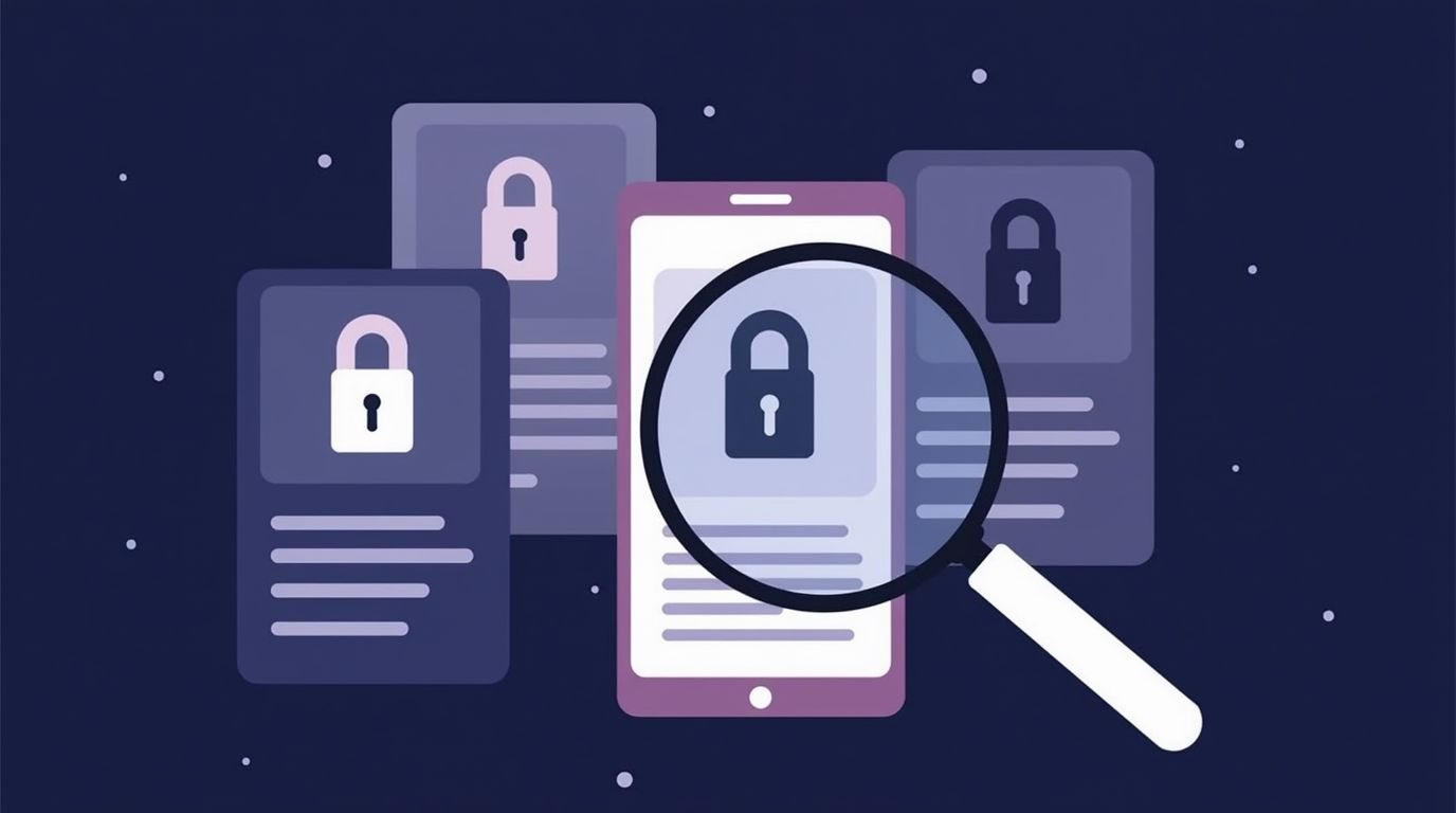 Magnifying glass revealing hidden paywalls inside free fitness apps