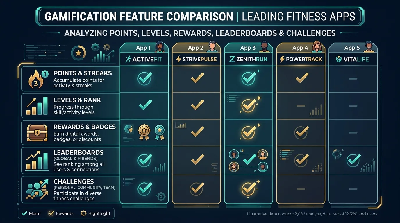 Fun Gamification Features — visual guide for the How We Ranked: The Fun Factor Criteria section
