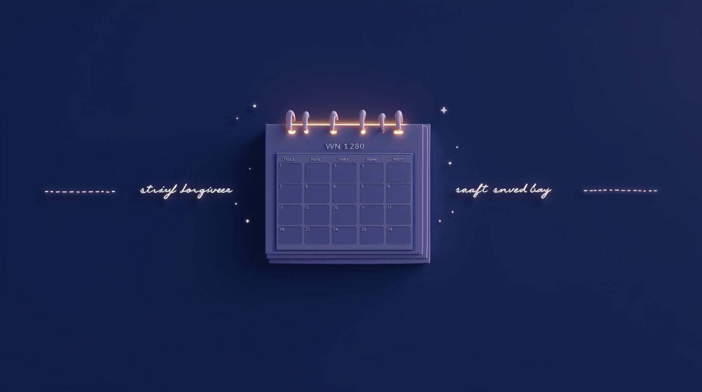 Forgiving workout streak calendar bridging a missed day without resetting progress