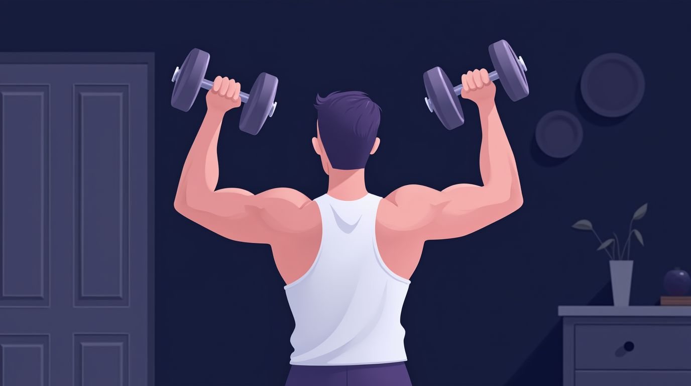 Man over 40 strength training with joint-friendly dumbbell programming
