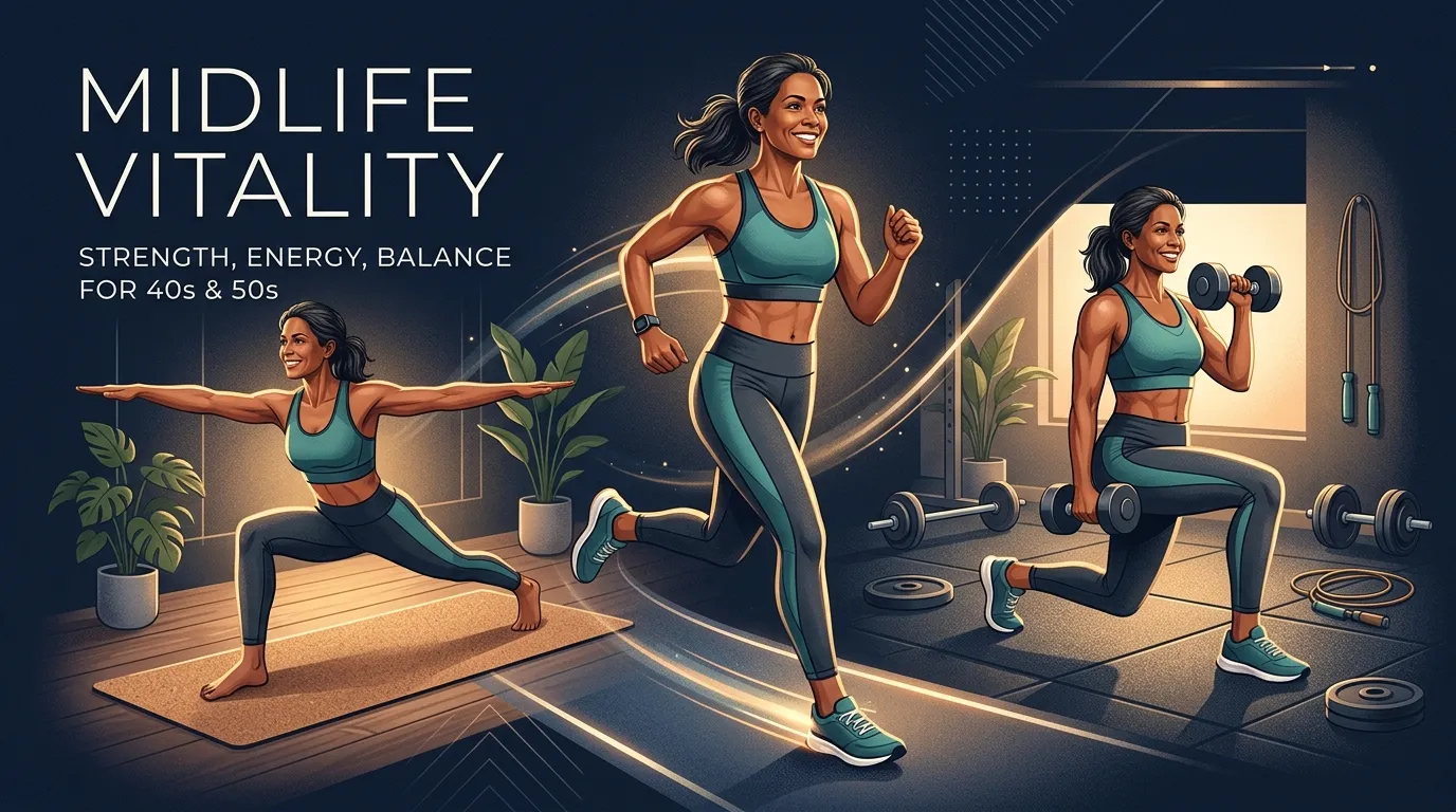 Midlife Exercise Vitality — visual guide for the What a Smart Over-40 Program Looks Like section