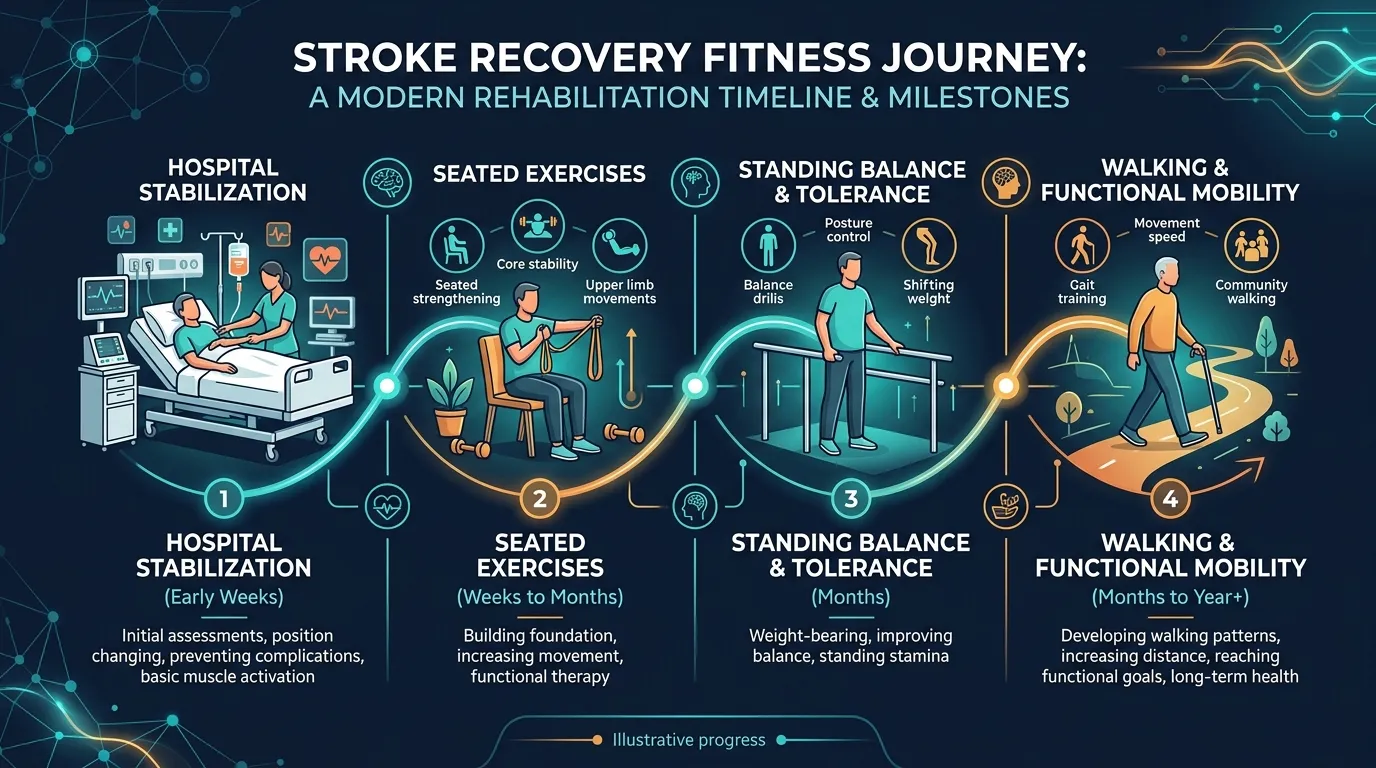 Rehabilitation Fitness Timeline — visual guide for the How Gamification Addresses These Barriers section