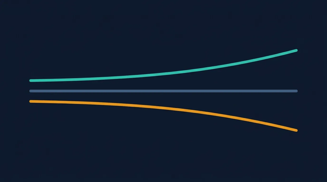Conceptual visualization of a 12-week recomposition timeline showing a slow decline in body fat percentage and a slow rise in lean mass while total body weight barely changes
