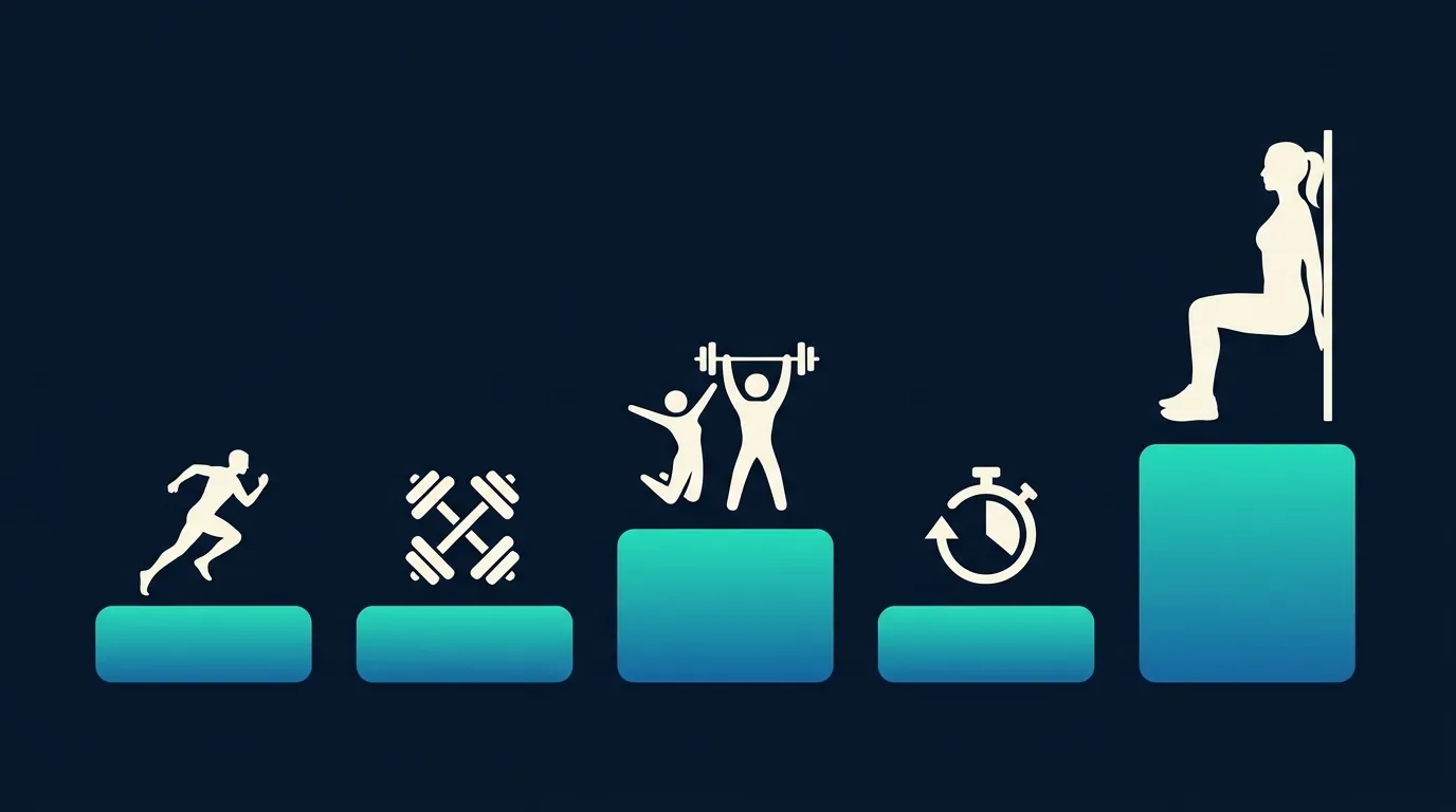 Conceptual illustration comparing different exercise types and blood pressure effects