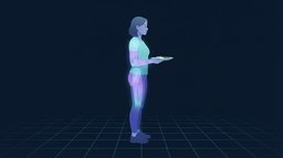 Illustration of an adult holding a plate of food while the torso, hips and thighs glow to represent the stored energy the body draws on when intake falls below expenditure