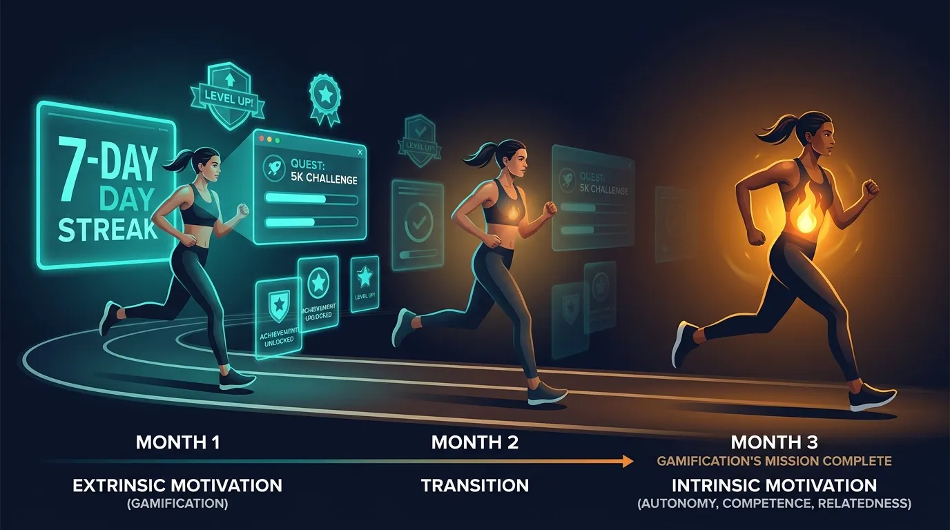Month3 Intrinsic Motivation Identity Change — visual guide for the The Gamification Did Its Job section