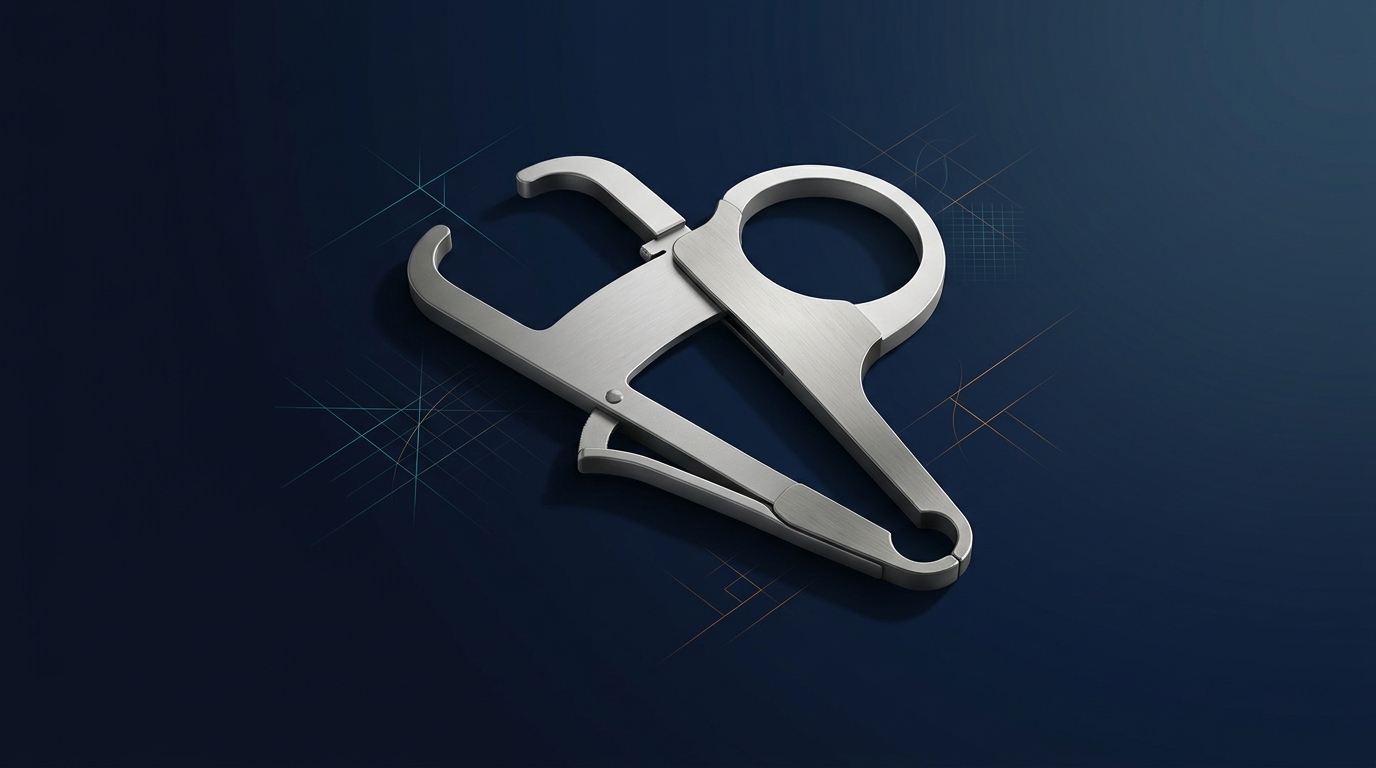 Visualization of a precision skinfold caliper used in the Jackson-Pollock 3-site body fat estimation method